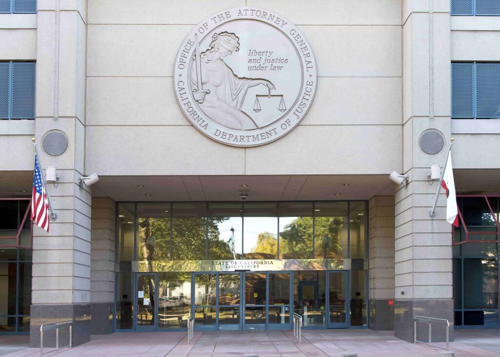 California Department of Justice building in Sacramento