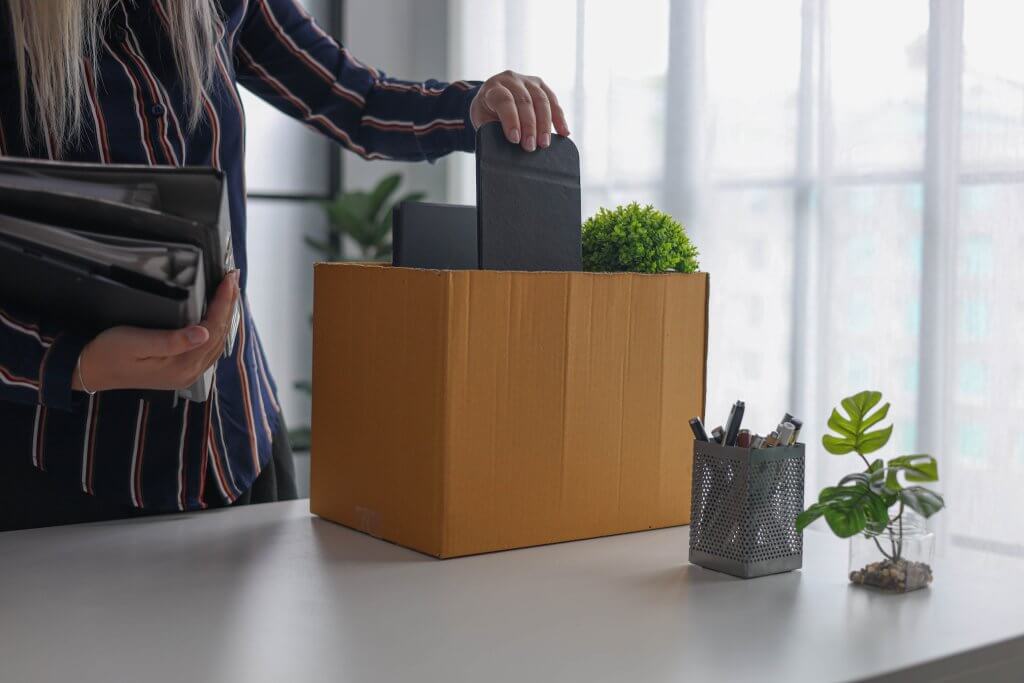 Worker leaving the workplace after an at-will termination in California