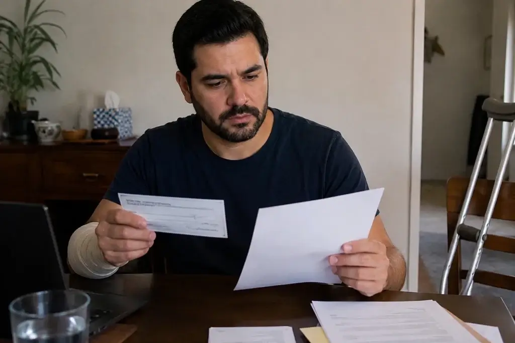 California injured worker reviewing a workers' compensation benefit payment